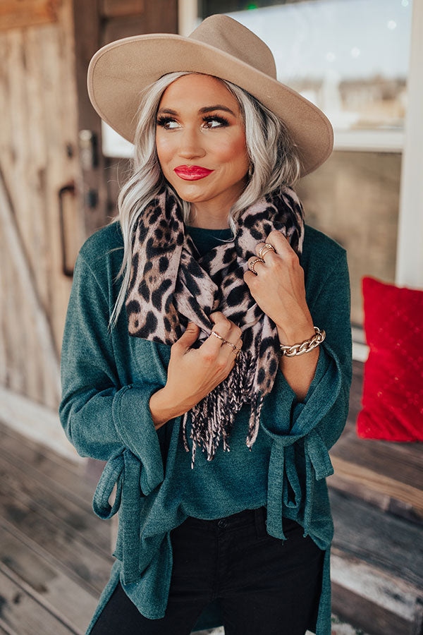 Infinitely Cozy Leopard Scarf in Taupe