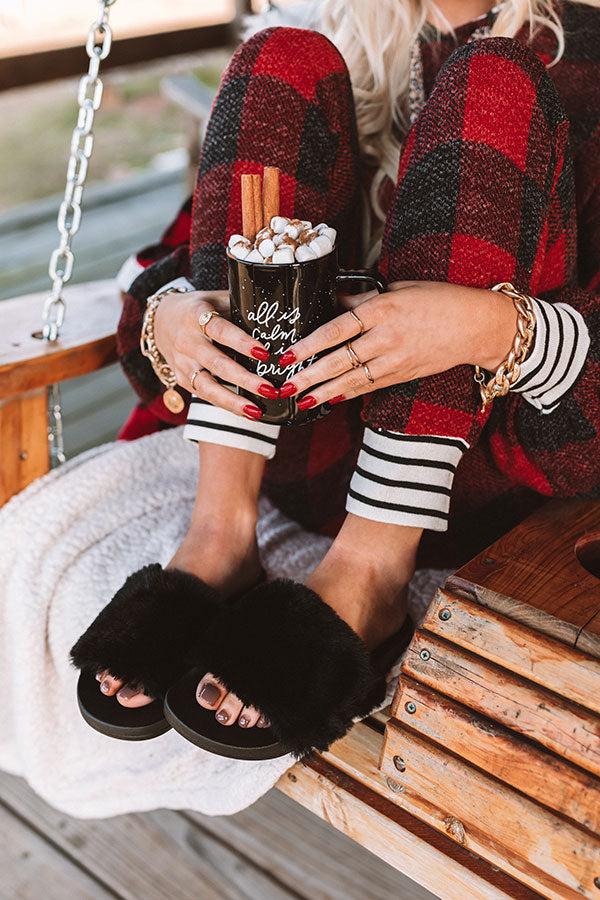 The Lila Plush Slipper In Black