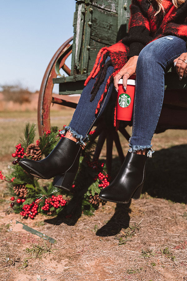 The Estelle Faux Leather Bootie In Black