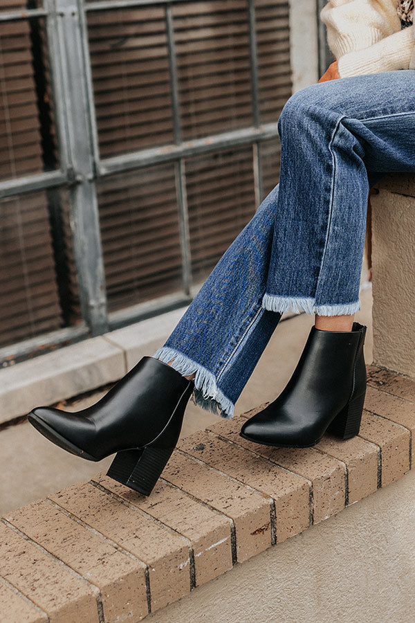 The Estelle Faux Leather Bootie In Black