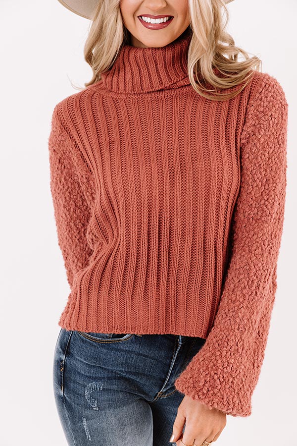 Most Likely to Cuddle Knit Sweater in Rust