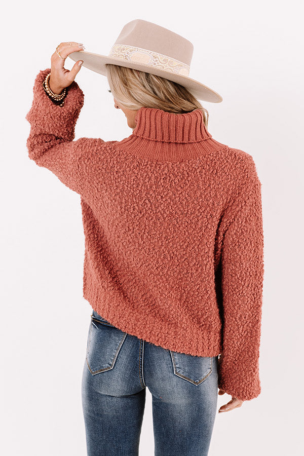 Most Likely to Cuddle Knit Sweater in Rust