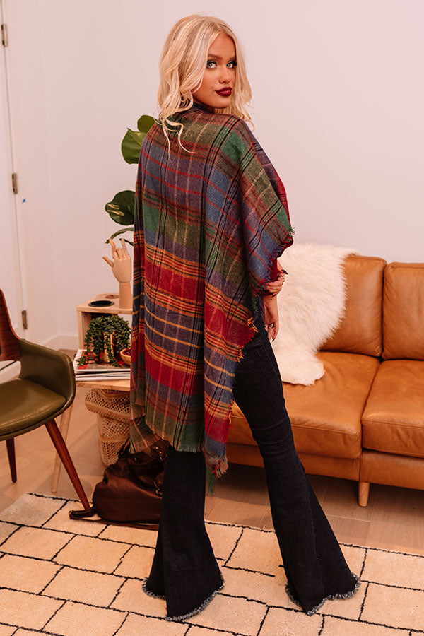 Off The Charts Plaid Poncho