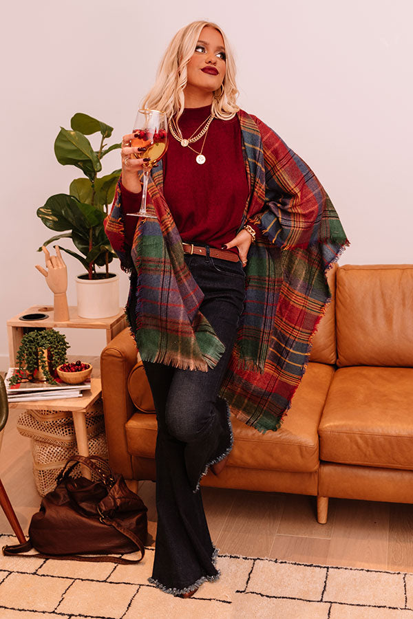 Off The Charts Plaid Poncho