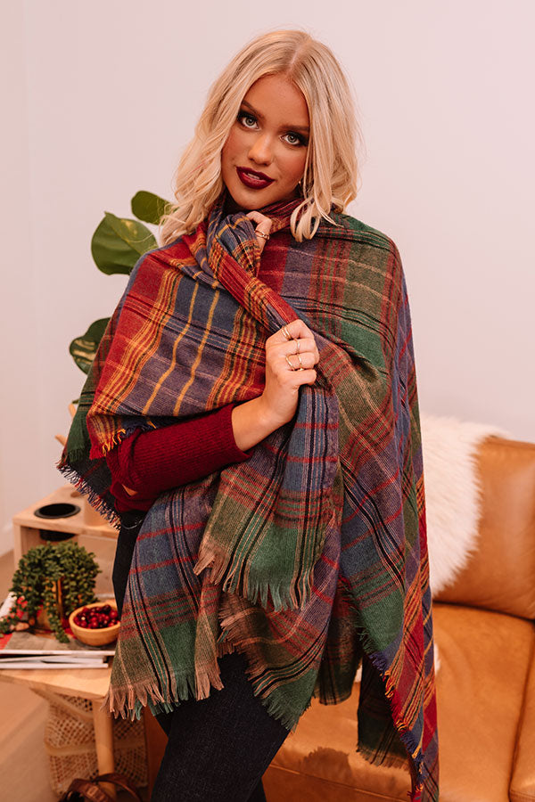 Off The Charts Plaid Poncho