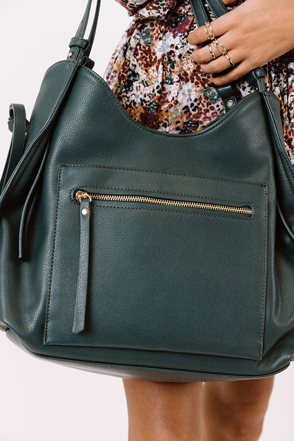 Strut The Runway Faux Leather Tote In Forest