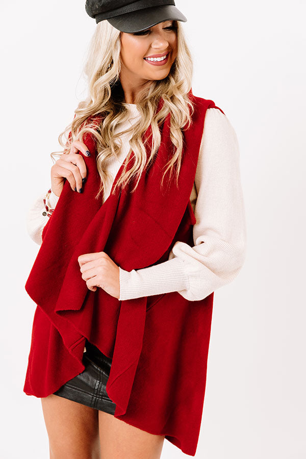 Chic In The Moment Poncho In Red