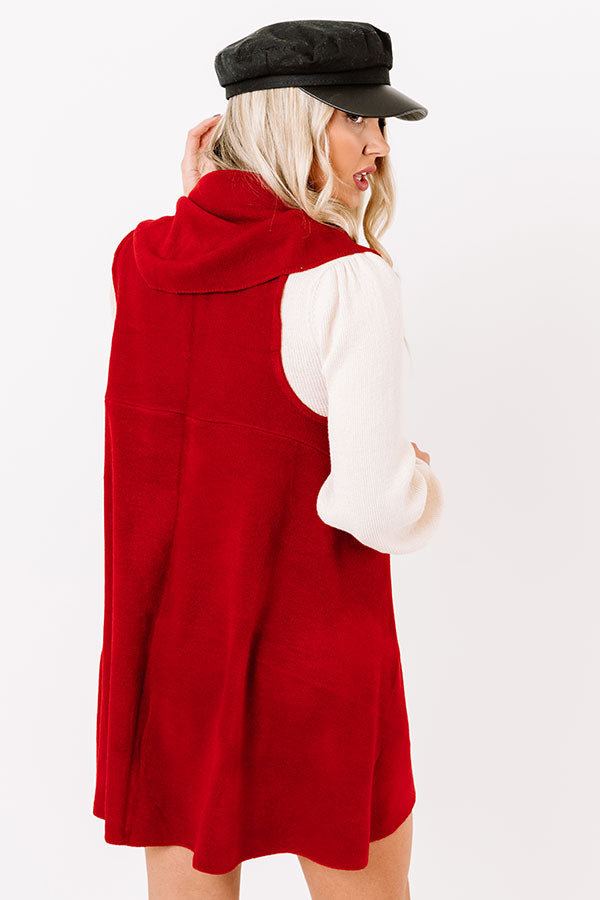 Chic In The Moment Poncho In Red