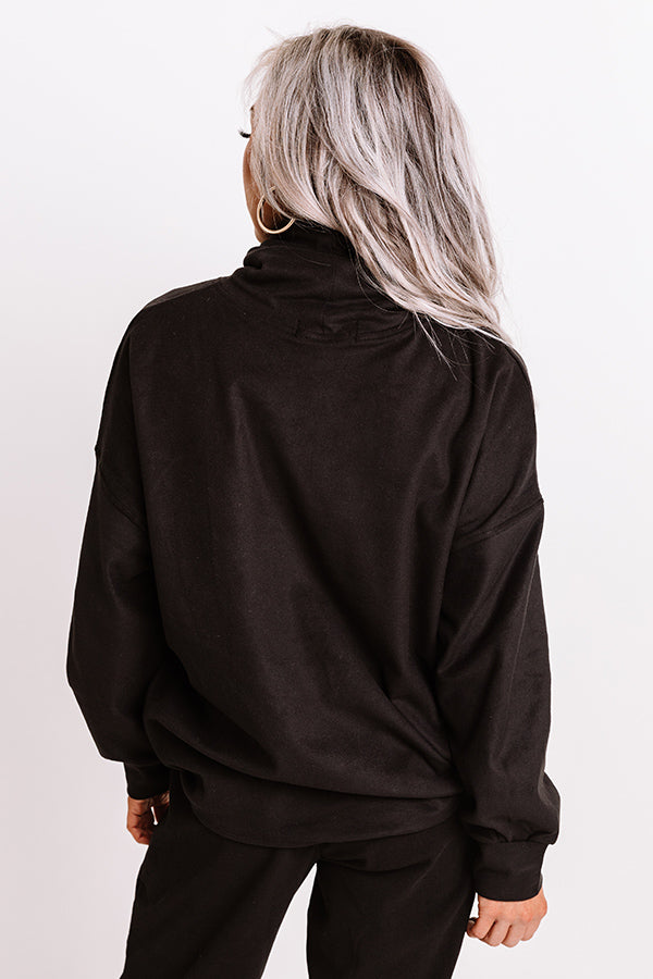 Cozy Perk Shift Sweater in Black