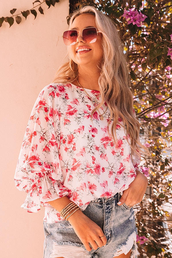 First Class Treatment Floral Shift Top