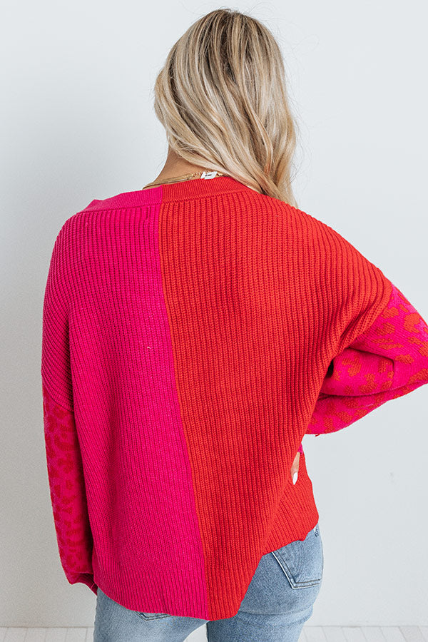 Candy Crush Color Block Sweater in Pink