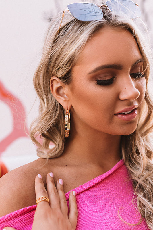 Take Me To Versailles Large Hoop Earrings In Gold