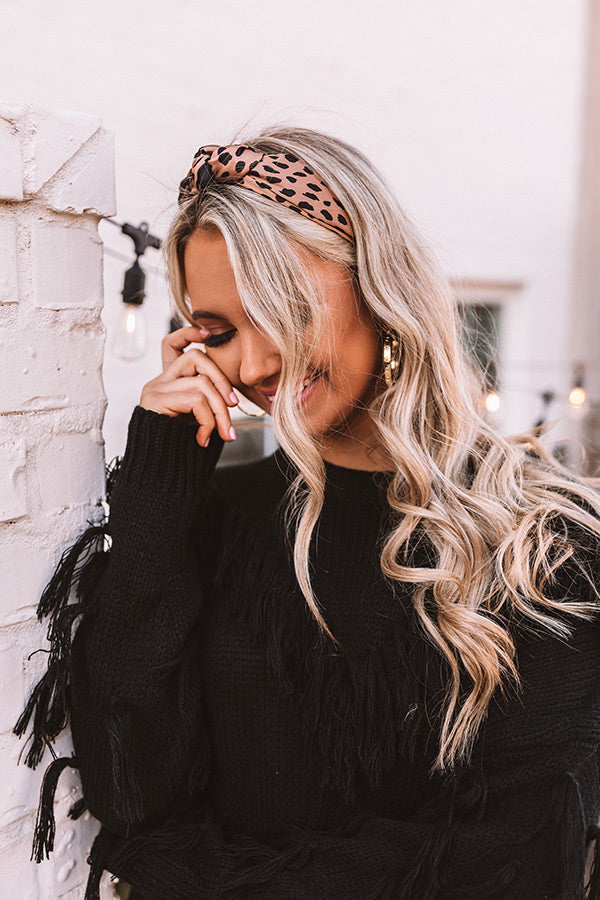 Seashell Chic Cheetah Print Scarf In Brown