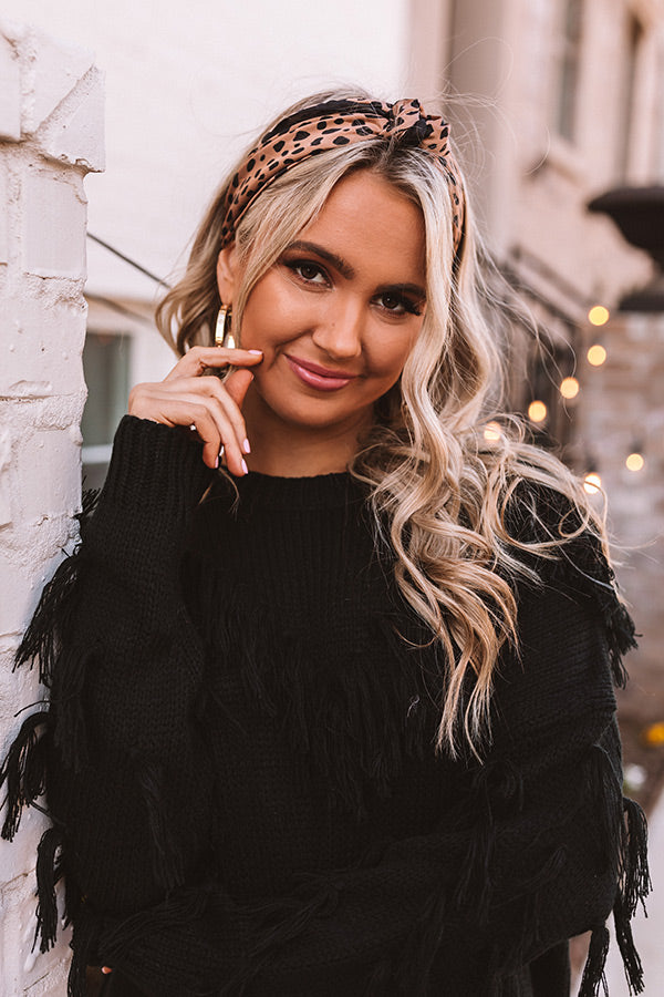 Seashell Chic Cheetah Print Scarf In Brown