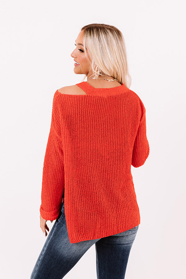Simply Curated Knit Top In Red