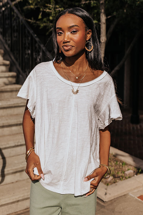 Saturday Stroll Shift Tee In White