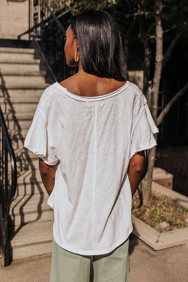 Saturday Stroll Shift Tee In White