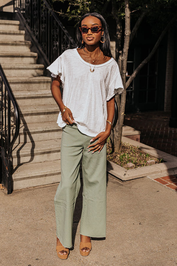 Saturday Stroll Shift Tee In White