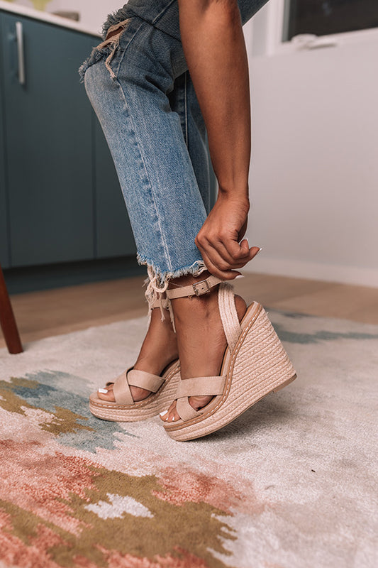 The Syra Espadrille Wedge In Birch