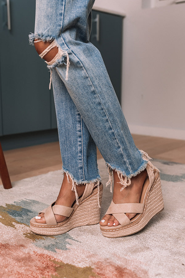 The Syra Espadrille Wedge In Birch