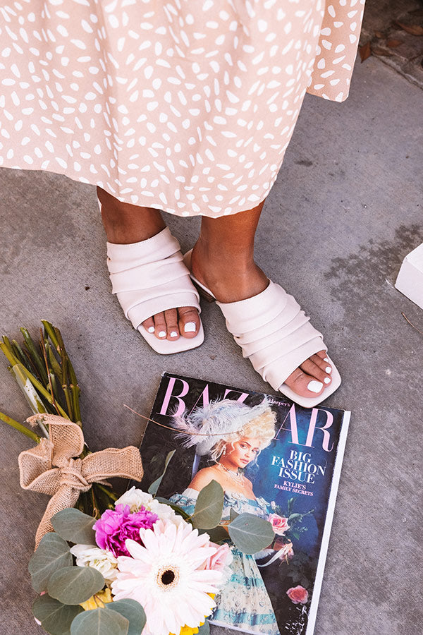 The Chrissi Faux Leather Sandal In Light Birch