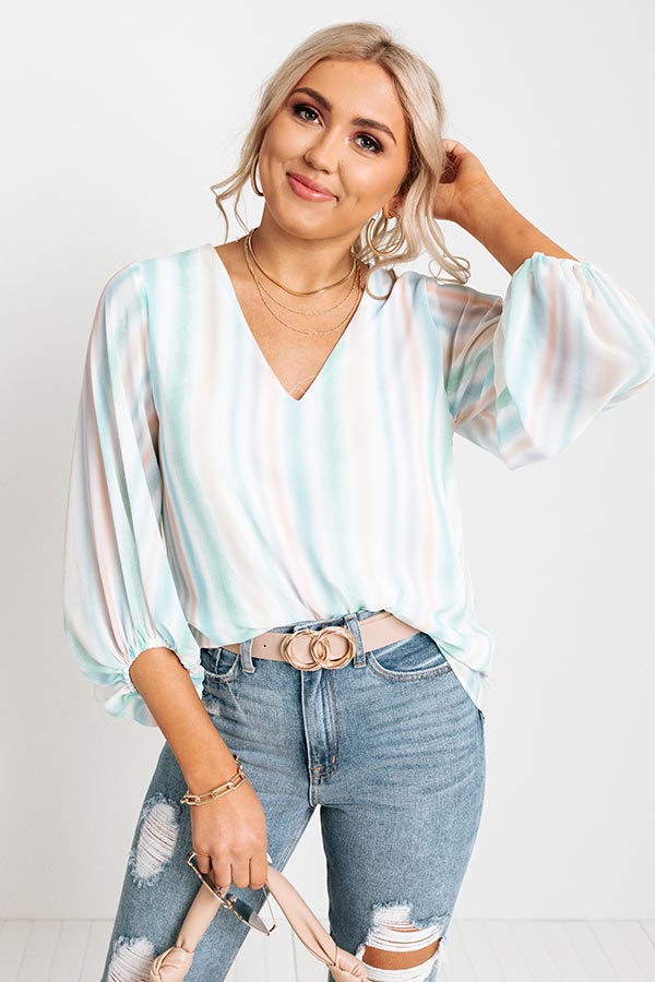 Charming Intuition Watercolor Shift Top