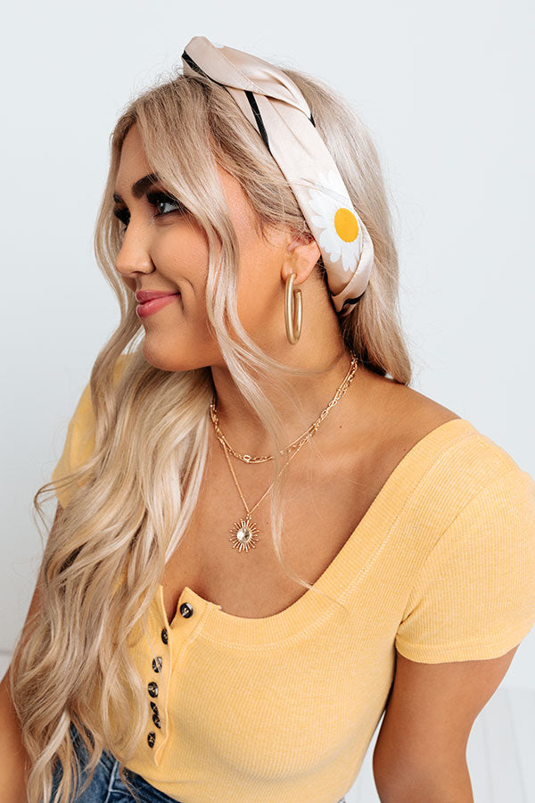 Daisy Fields Hair Scarf in Champagne