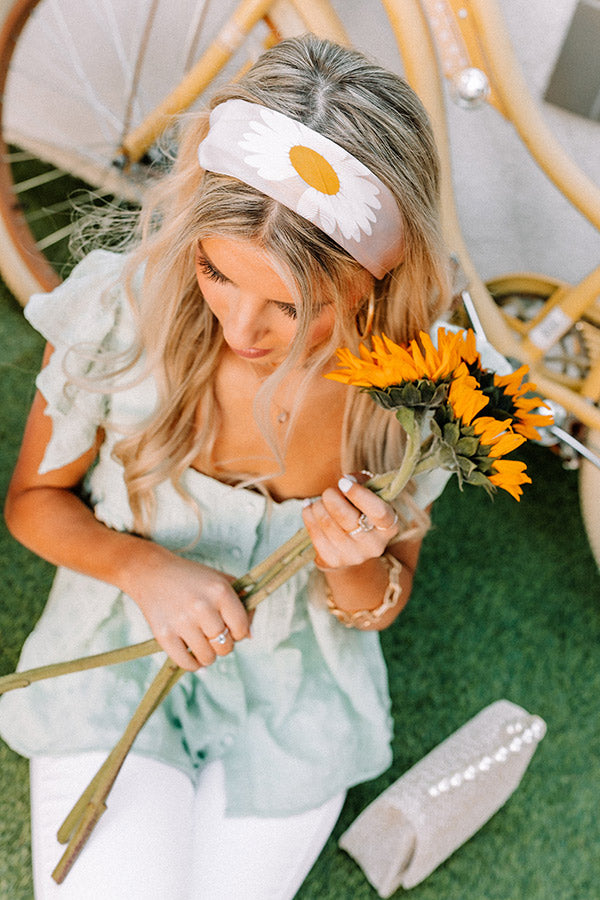 Daisy Fields Hair Scarf in Champagne