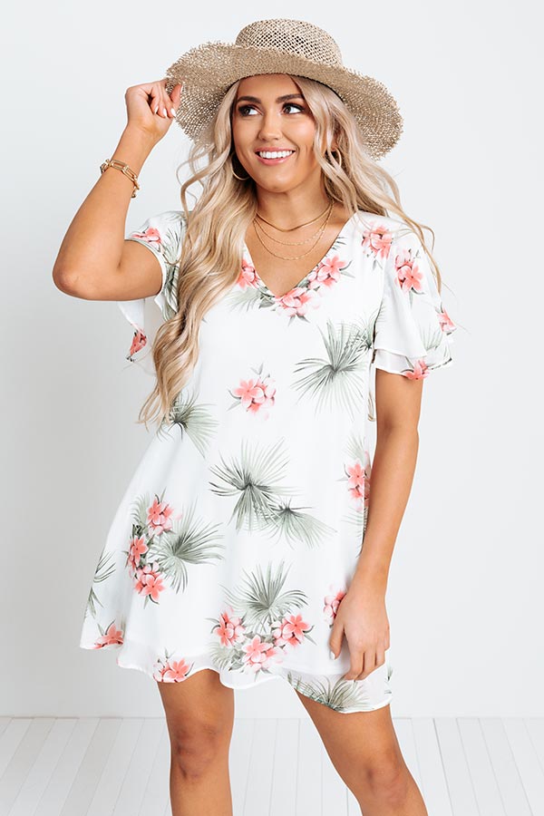 Haute Tropics Shift Dress in White