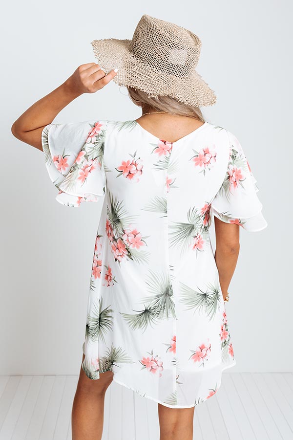 Haute Tropics Shift Dress in White