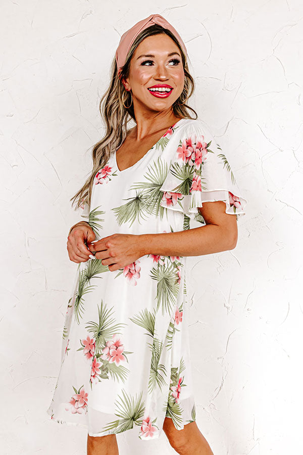Haute Tropics Shift Dress in White