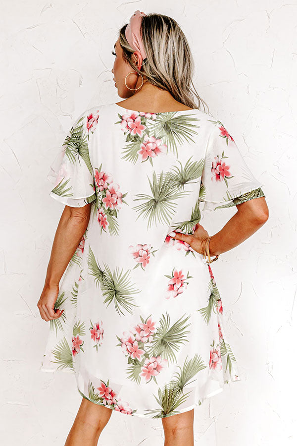 Haute Tropics Shift Dress in White