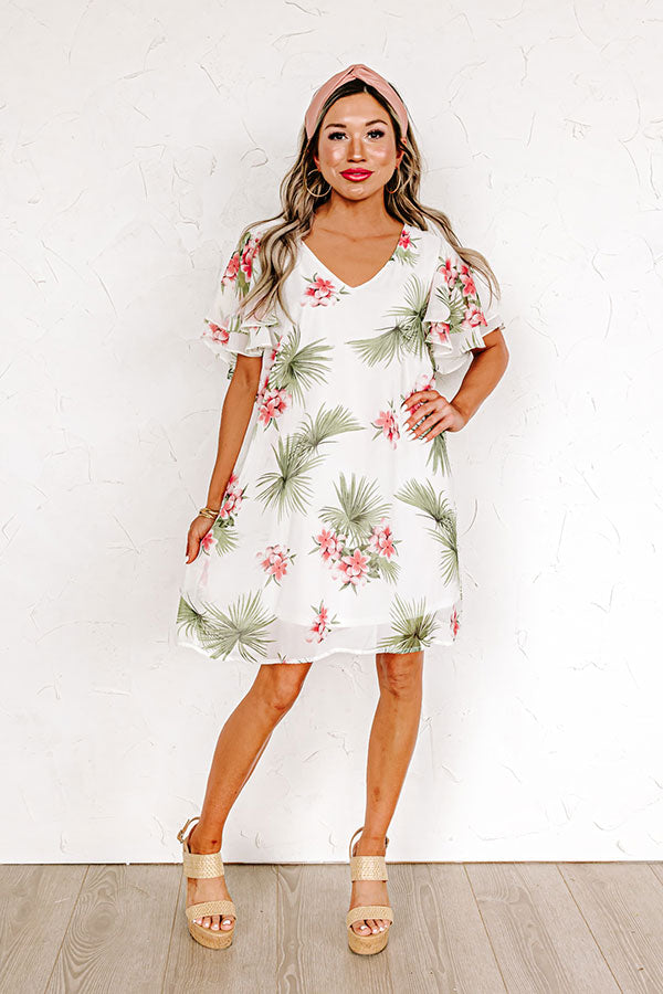 Haute Tropics Shift Dress in White