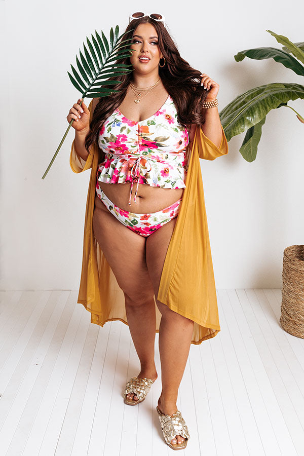 Secret Beach Reversible Bikini Bottoms in Pink Curves