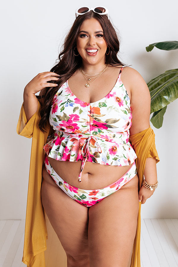 Secret Beach Reversible Bikini Bottoms in Pink Curves