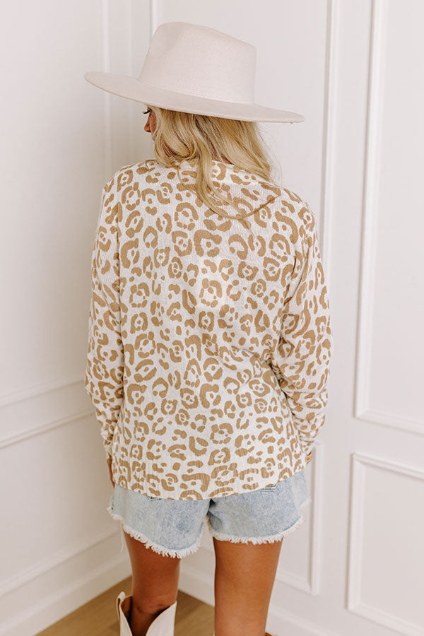 Great Minds Think Alike Leopard Cardigan in Khaki