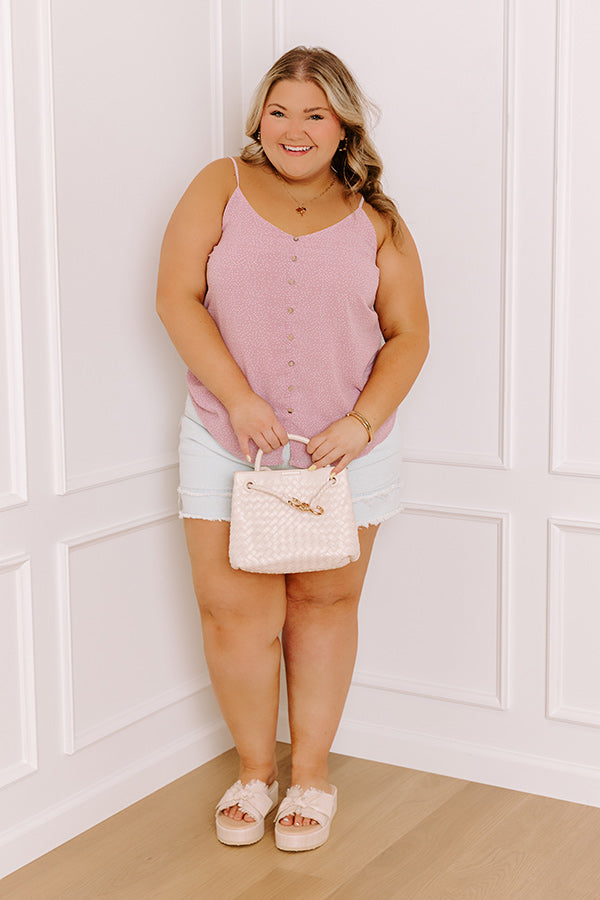 Private Jet Date Polka Dot Tank in Dusty Purple Curves