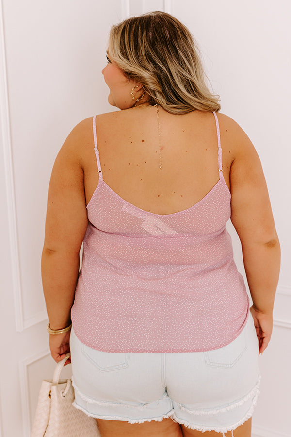 Private Jet Date Polka Dot Tank in Dusty Purple Curves