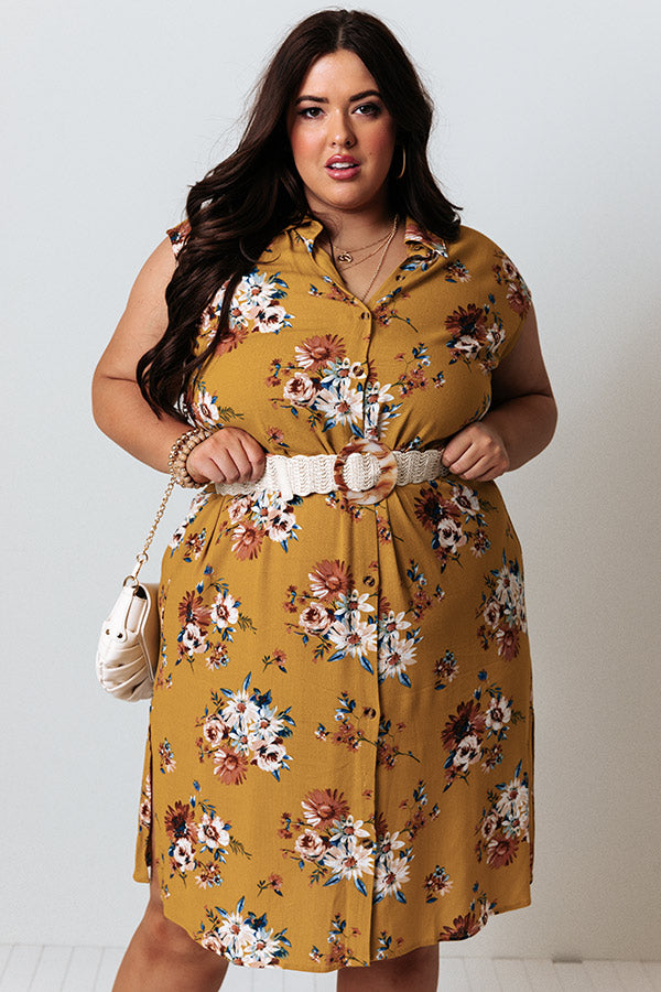 Grand Valley Floral Midi in Mustard Curves