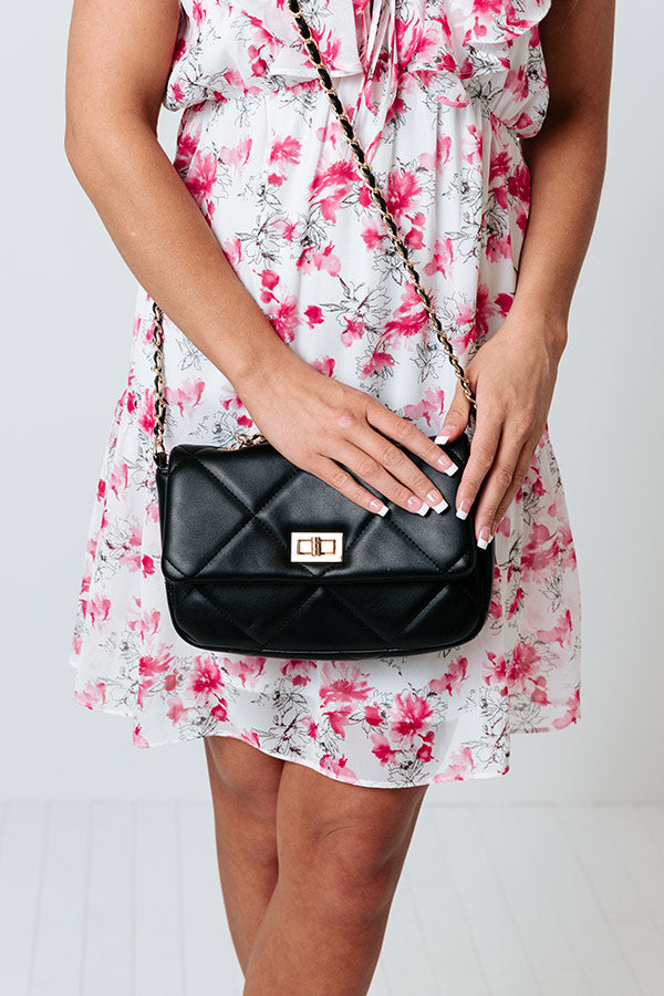 Focus On Love Faux Leather Crossbody In Black