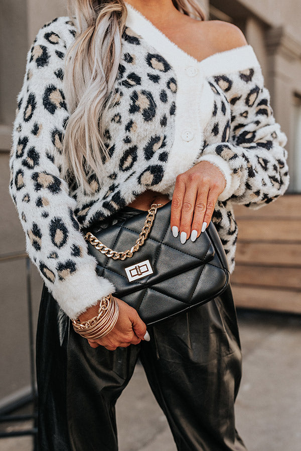 Focus On Love Faux Leather Crossbody In Black