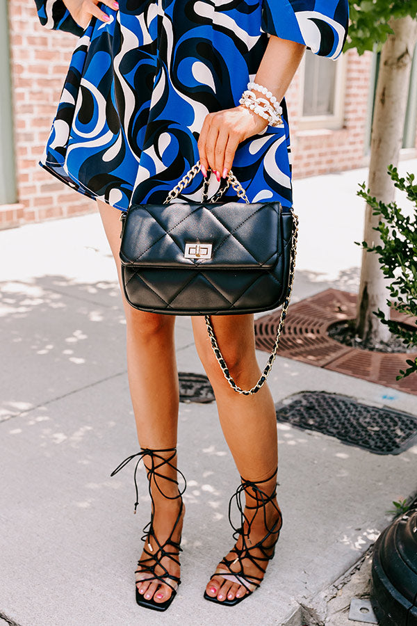 Focus On Love Faux Leather Crossbody In Black