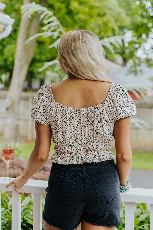 On The Haute Spot Crop Top In Cream