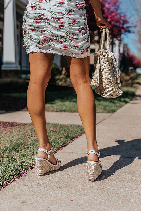 The Desperado Studded Wedge In White