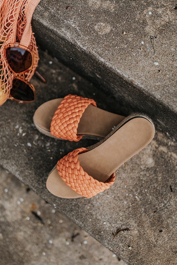 The Shania Braided Espadrille In Peach