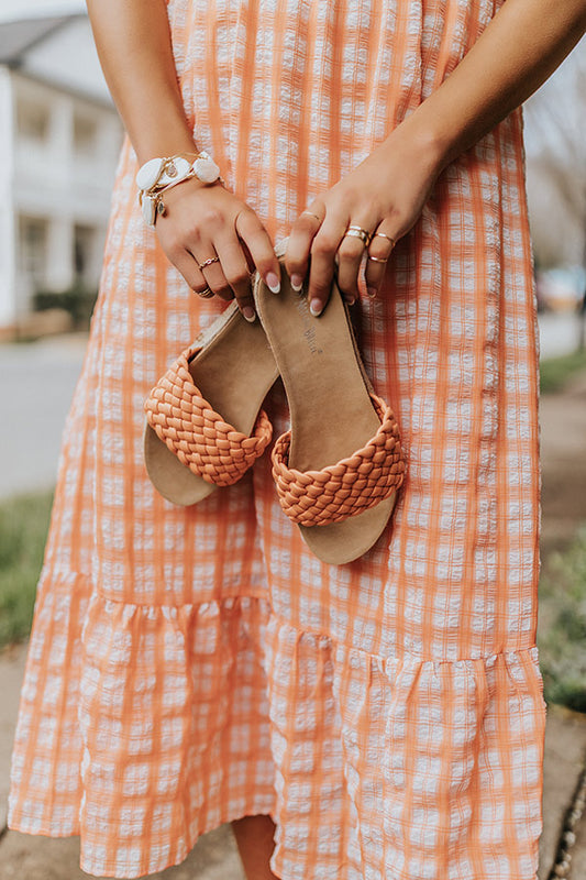 The Shania Braided Espadrille In Peach
