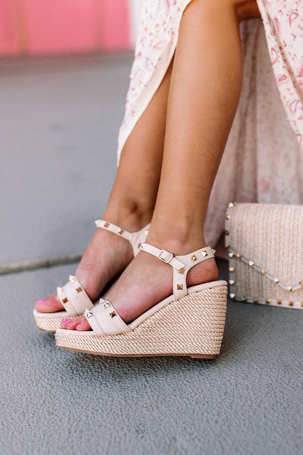 The Desperado Studded Wedge In Stone