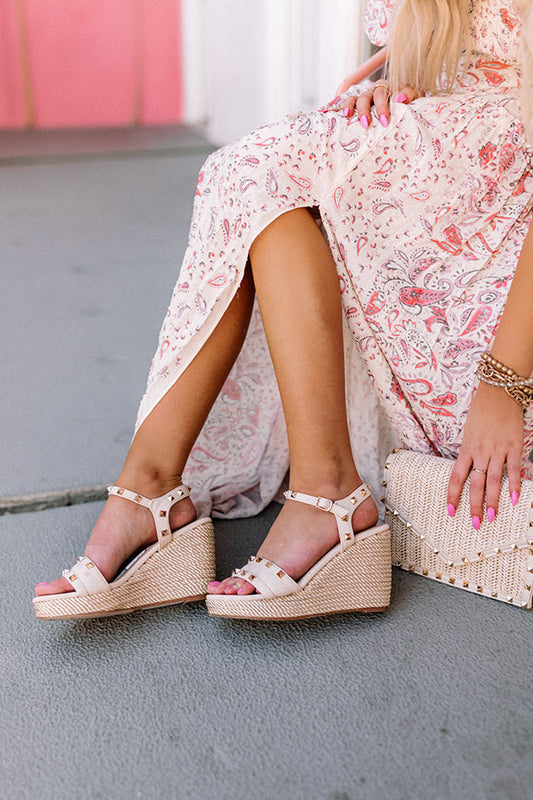 The Desperado Studded Wedge In Stone
