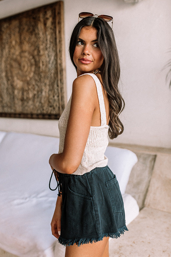 Forever Luxe Knit Crop Tank In Cream