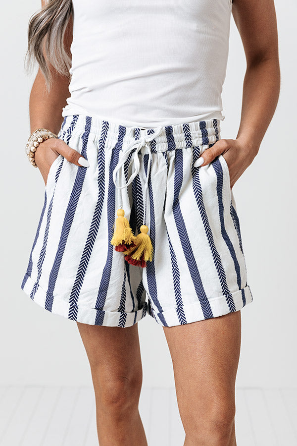Palm Tree Lane Striped Shorts